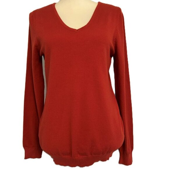 NWOT Love Ellie V-Neck Criss Cross Back Lightweight Long Sleeve Sweater Medium - Picture 1 of 10